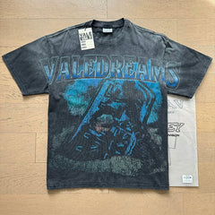 Vale Dreams Blue Graphic T-Shirt Washed Black